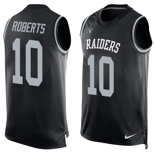 Men's Limited Seth Roberts Nike Jersey Black - #10 Player Name & Number Tank Top NFL Oakland Raiders